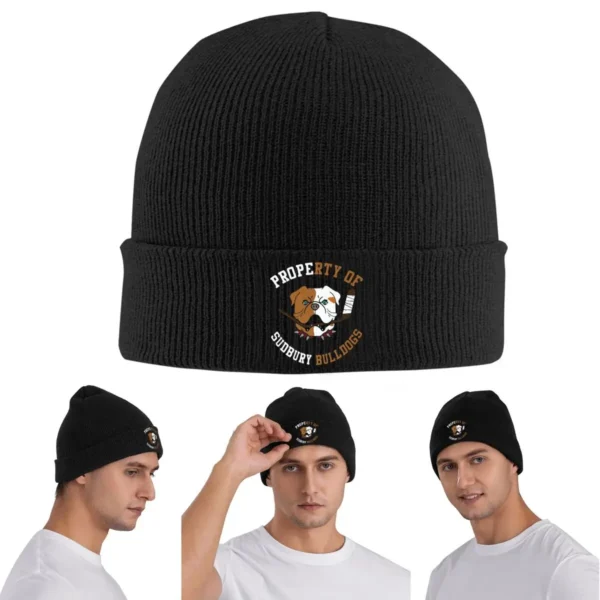 Property Of Sudbury Bulldog Premium Warm Knitted Cap Winter Knit Bonnet Hat Skullies Beanies Hip Hop Caps for Unisex