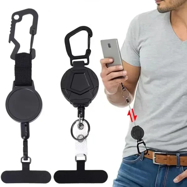 Retractable Lanyard Anti-Theft Phone Holder Outdoor Travel Phone Lanyard Strap Smartphone Safety Tether With Belt Clip