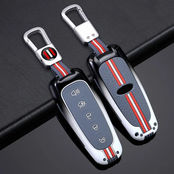 5 Button Zinc Alloy Car Key Case Cover For Ford Escape Focus C Max Kuga Edge Explorer Taurus Keychain Protective Accesories
