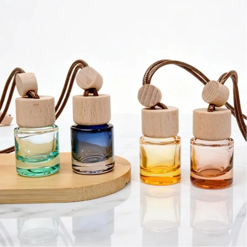 【Y】1Pcs Small Round Cap Empty Pendant Ornament Car Essential Oil Diffuser Fragrance Air Freshener Scent Perfume Bottle - Image 2