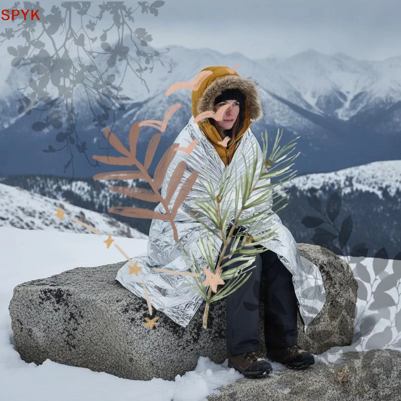 5Pcs Emergency Reflective Thermal Foil Space Blanket For Body Warmer Outdoor First Aid Camping Hiking