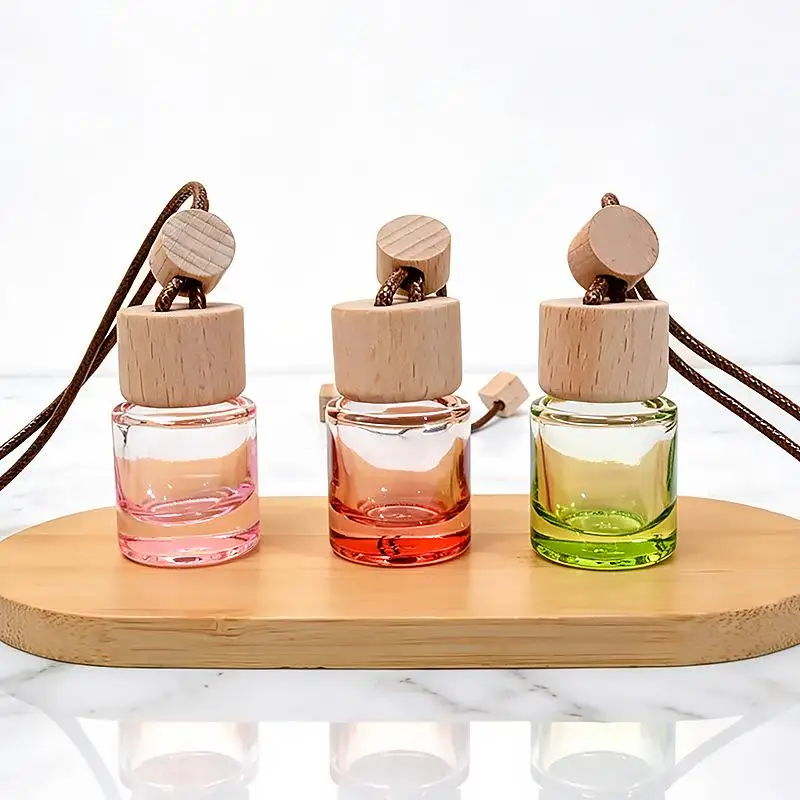 【Y】1Pcs Small Round Cap Empty Pendant Ornament Car Essential Oil Diffuser Fragrance Air Freshener Scent Perfume Bottle - Image 4