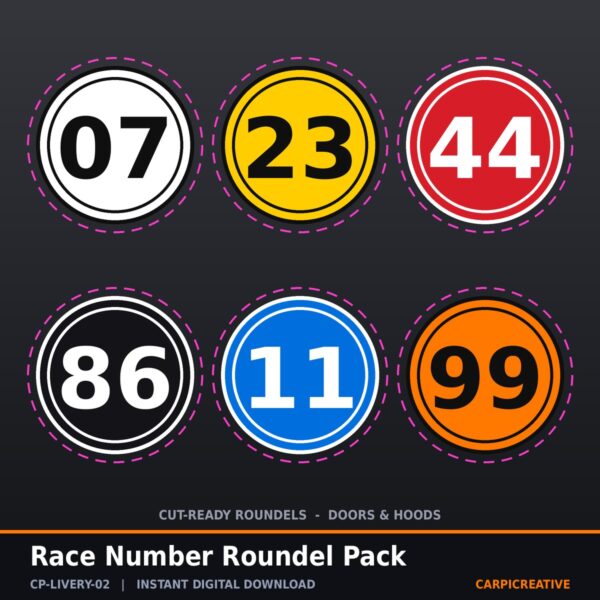 Race Number Roundel Pack