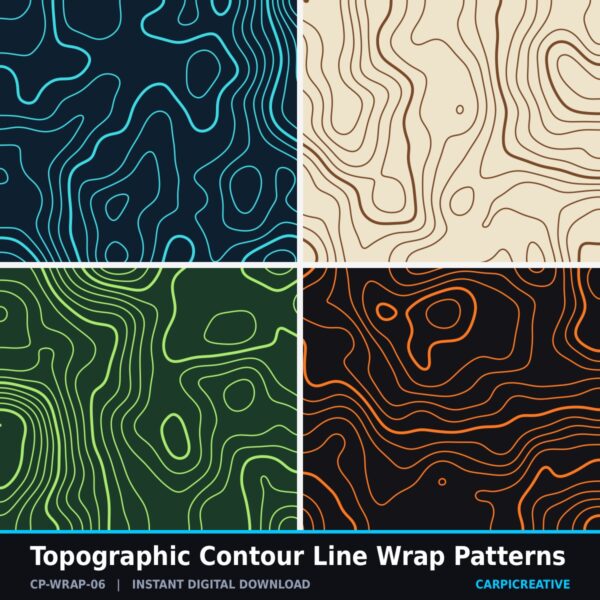 Topographic Contour Line Wrap Patterns